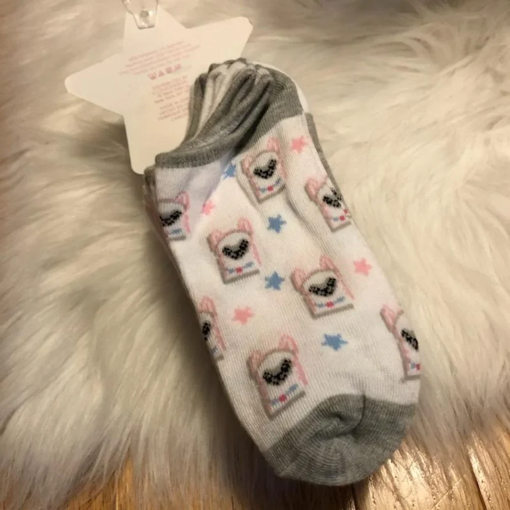 Aeropostale Llama Socks & 1 Faux Fur Scrunchie